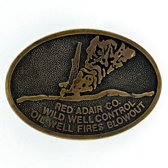 Vintage Red Adair Co. Belt Buckle | Oil Well Control Firefighter | Western - Picture 1 of 12